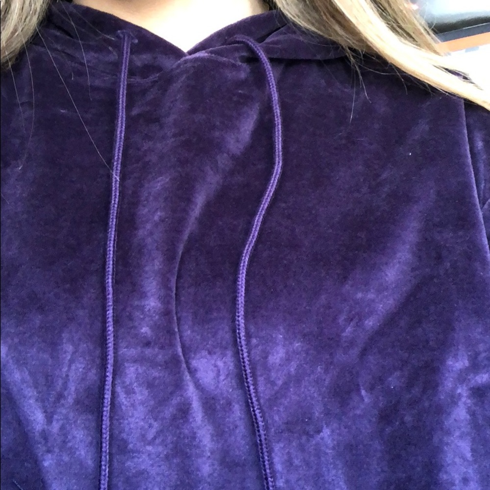 Purple velvet hoodie